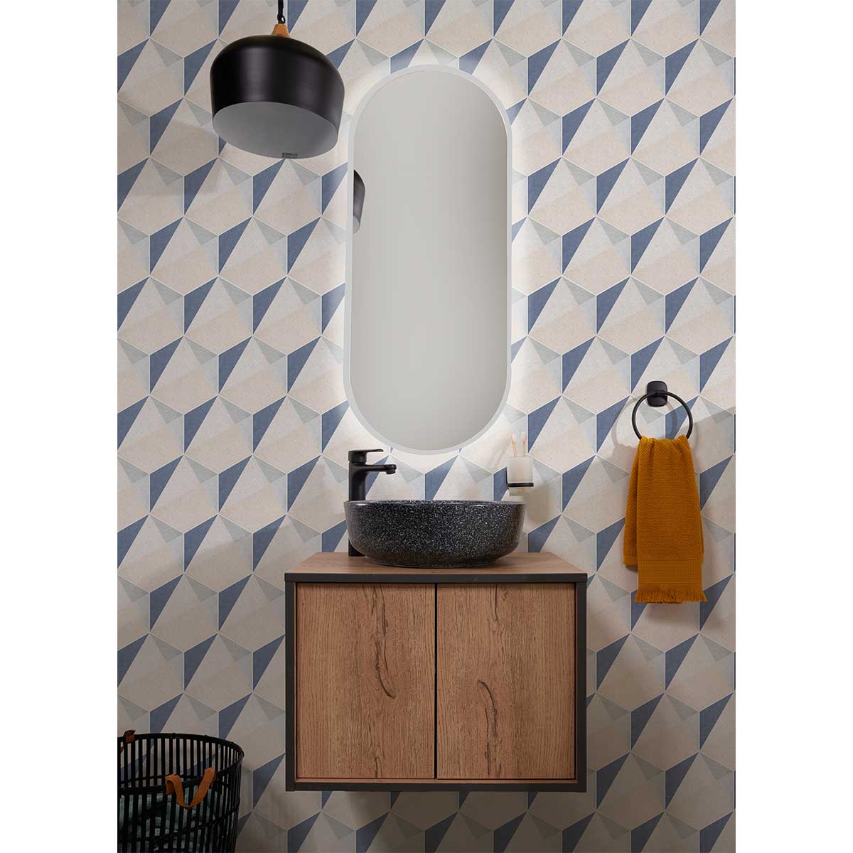 Piso Pared Hexágono Marden Azul Cara Única 23.2X26.8