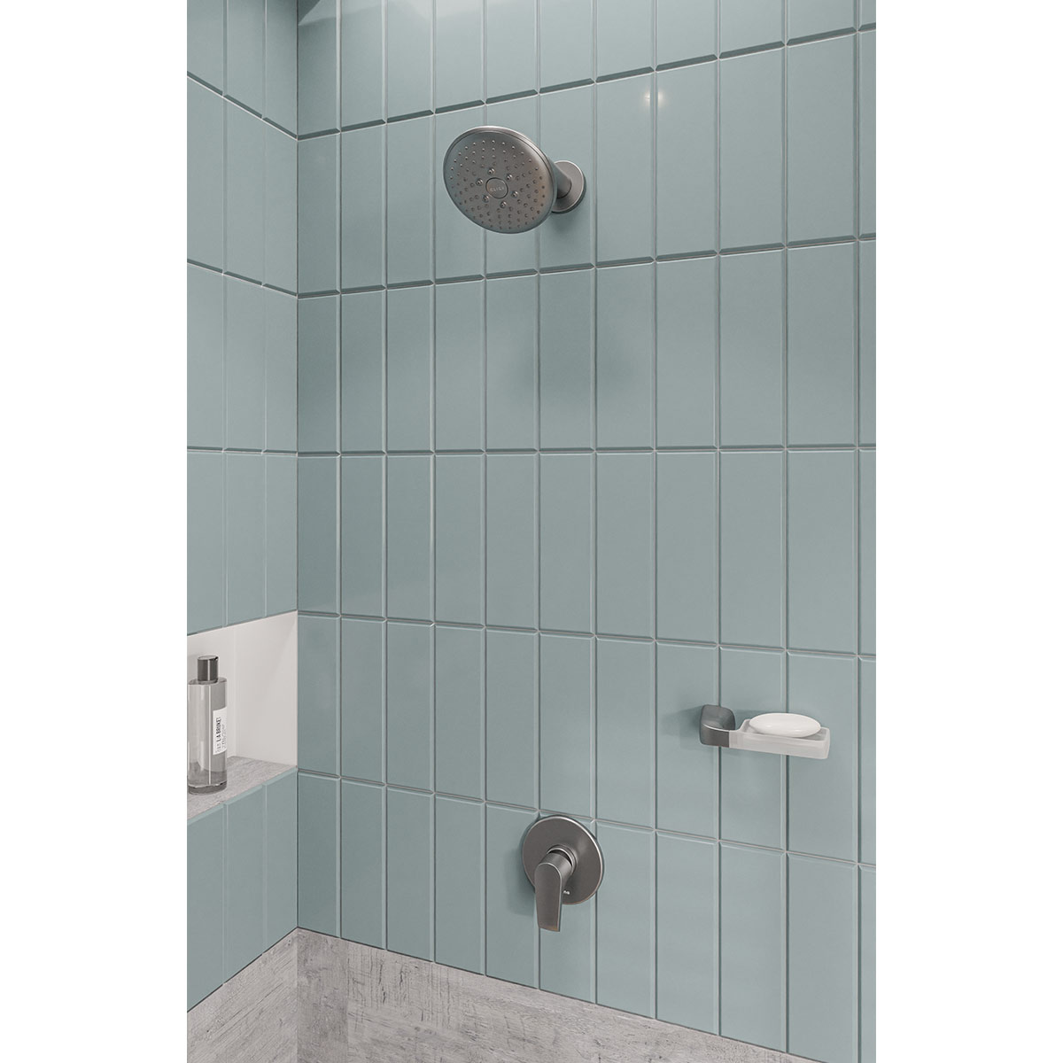 Ducha Monocontrol Cascade Plus Titanio Antimicrobiano