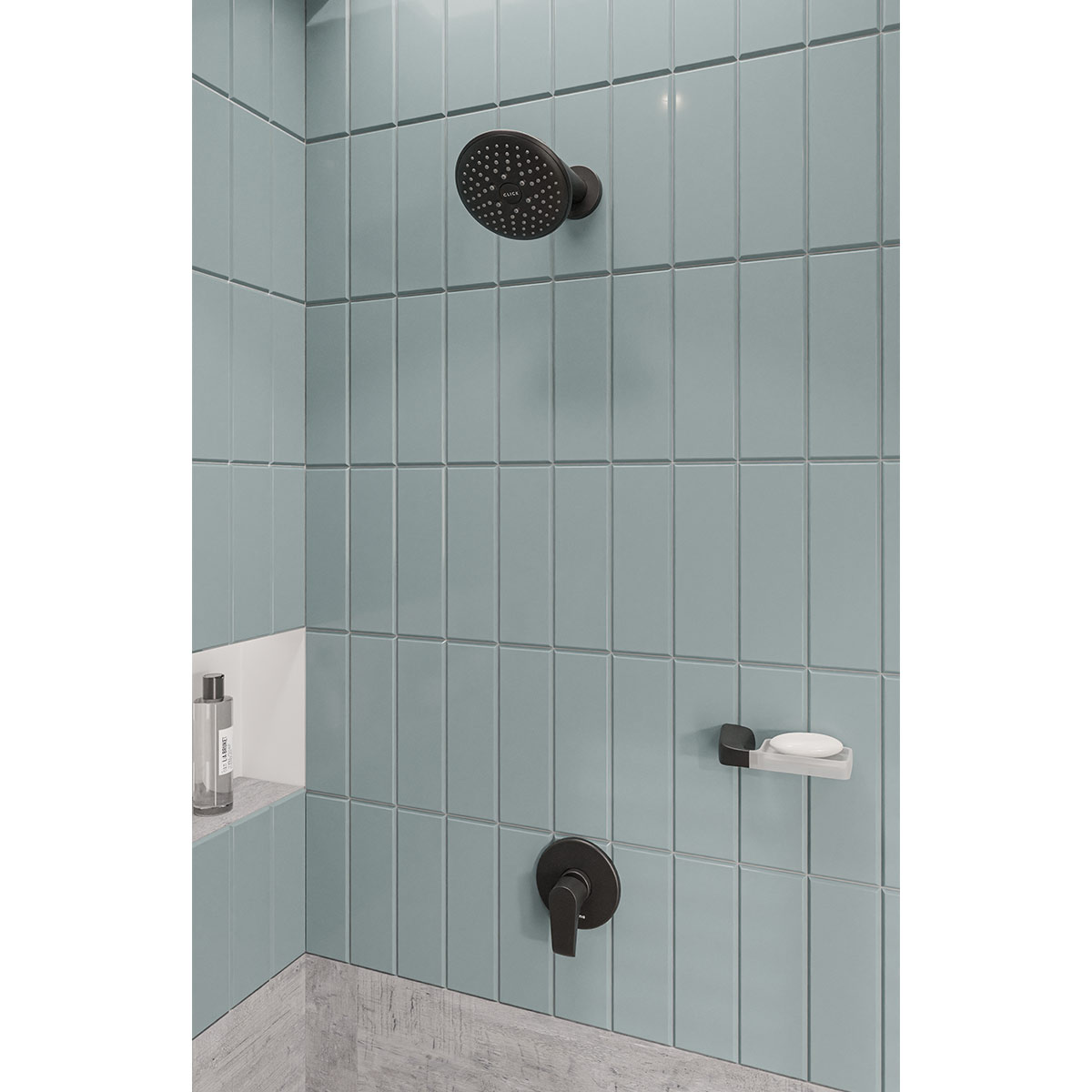 Ducha Monocontrol Cascade Plus Mate Black Antimicrobiano