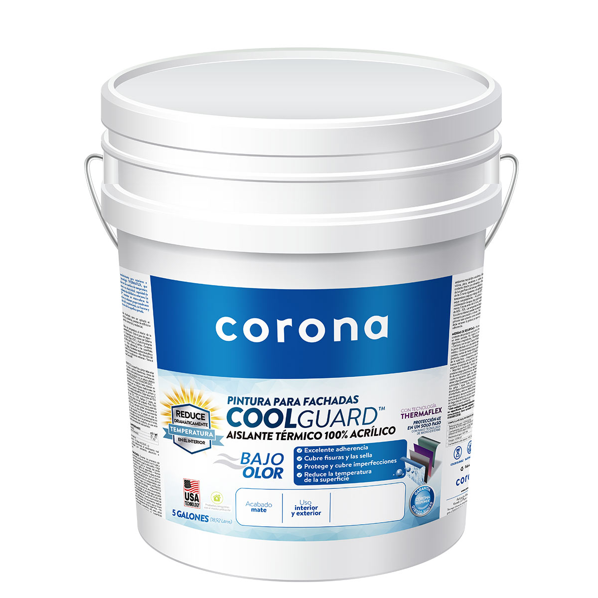 Ambiente Sala Pintura Coolguard Blanco 5 Galones