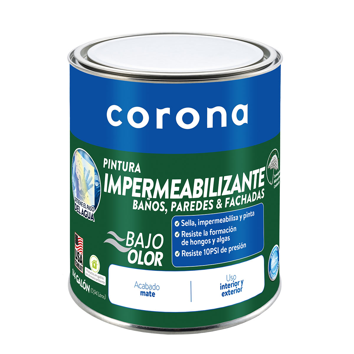 Ambiente Sala Pintura Impermeabilizante Blanco 4.5 Galones