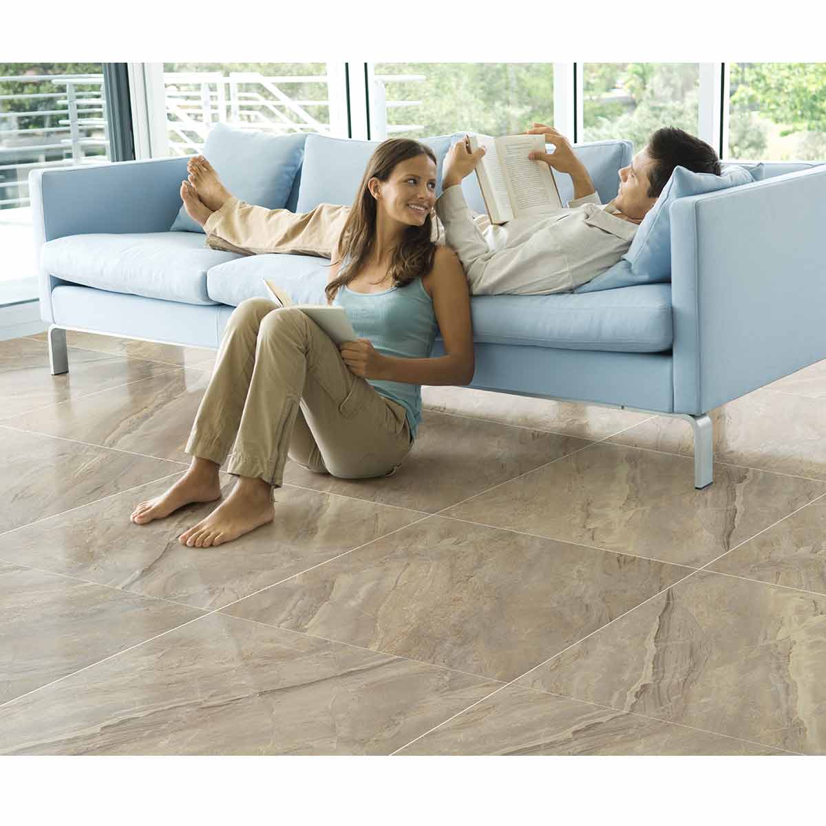 Piso Marmol Vizcaya Beige Multitono Ambiente